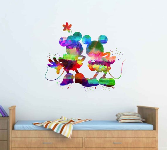 mickey mouse wall decal minnie mouse wall stickers walt disney | etsy