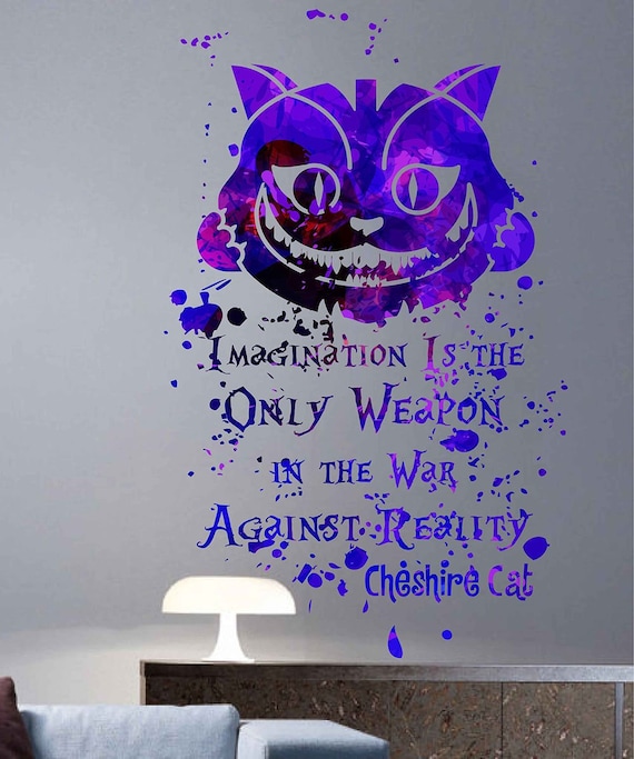 Colored Cheshire Cat quote wall decal Quotes Cheshire Cat Etsy