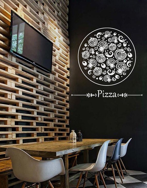 Pizza Aufkleber Pizzeria Logo Vinyl Aufkleber Zeichen Kochen Kunst Fensterschmuck Fur Italienische Restaurant Cafe Kuche Ess Dekor Kik1068