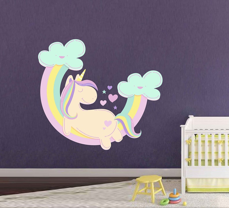 unicorn wall decal unicorn wall decor unicorn wall sticker | etsy