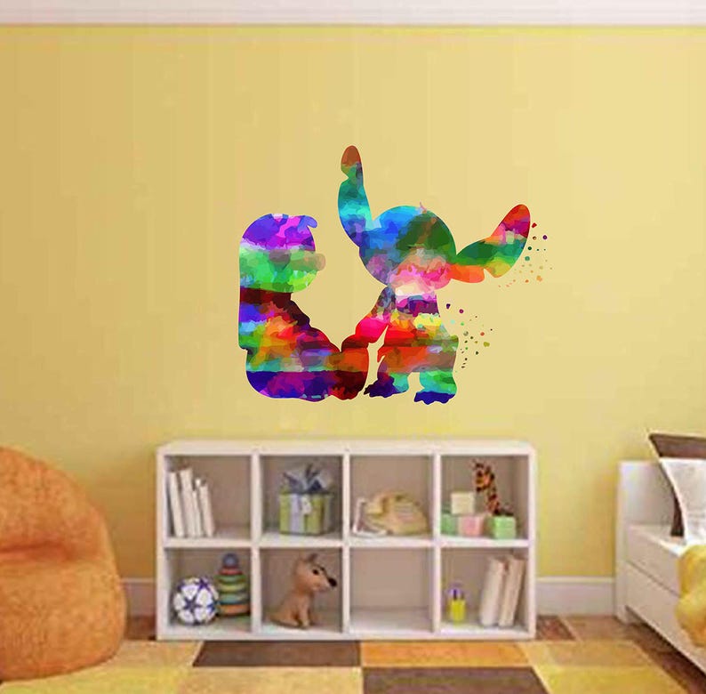 Cik2081 Wall Decal Lilo Stitch Art Walt Disney Vinyl Sticker Decals Nursery Kids