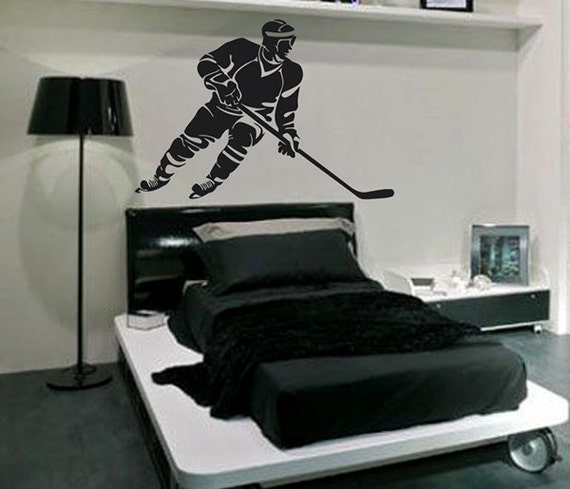 hockey player wall decal hockey wall decals hockey decal ice hockey decal  hockey kids bedroom hockey decal hockey player kik571