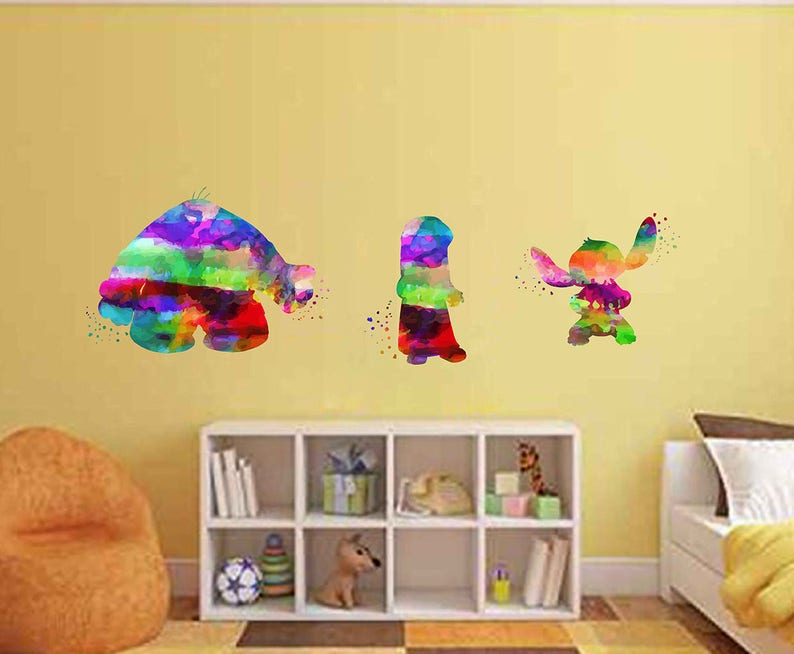 Stitch Wall Decal Art Lilo And Characters Disney Vinyl Sticker Nursery Baby Chids Kids Room Kcik2096