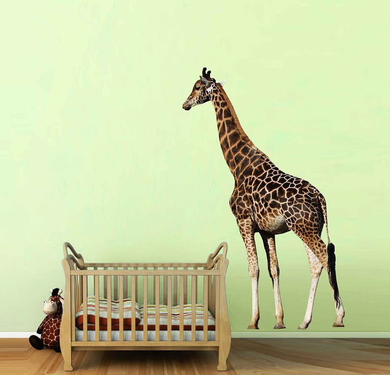 Large Giraffe Wall Decals Decor Full Color Animals Art Home Room Cik2217