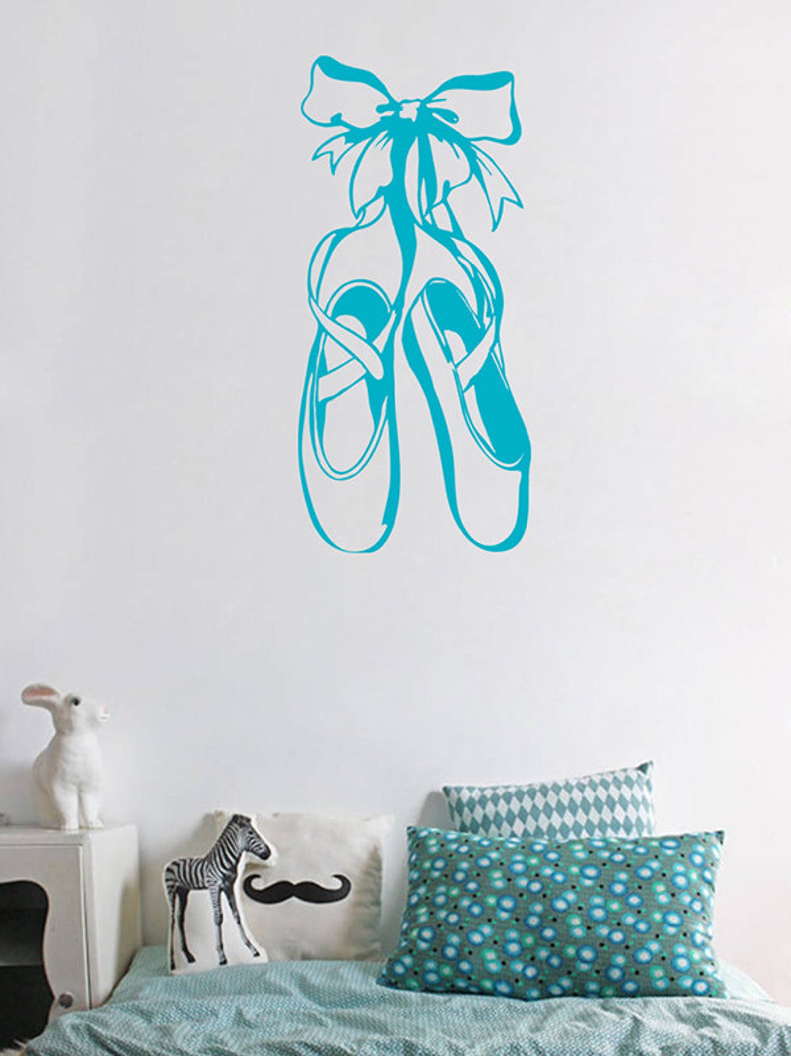 kik1282 wall decal sticker pointe shoes ballet dancer bedroom living room children