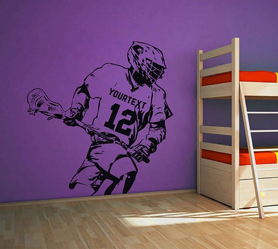 lacrosse wall decals for boys room personalized wall decal lacrosse wall decor lacrosse wall art boy name wall decals personalized name name decal stickers ik3807