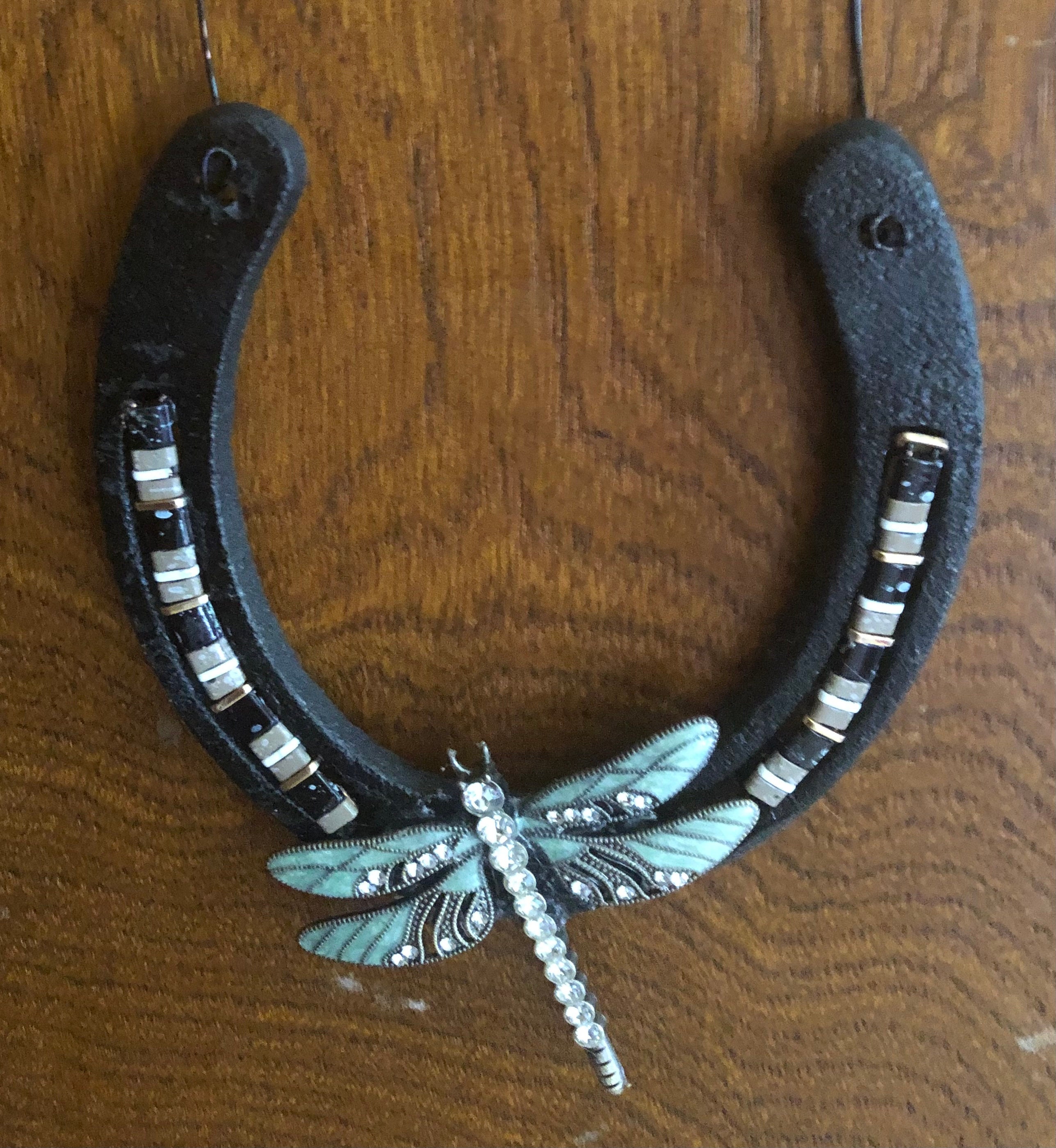 Horseshoe Nail Dragonfly Pendant