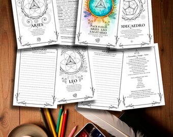 18 A4 pages | Oracle + journaling | Unlimited printing | Fire signs Aries, Leo, and Sagittarius
