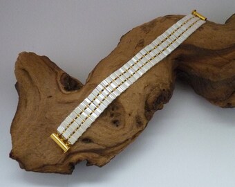 Tila bead woven bracelet, Tila beads, handmade bracelet, gift