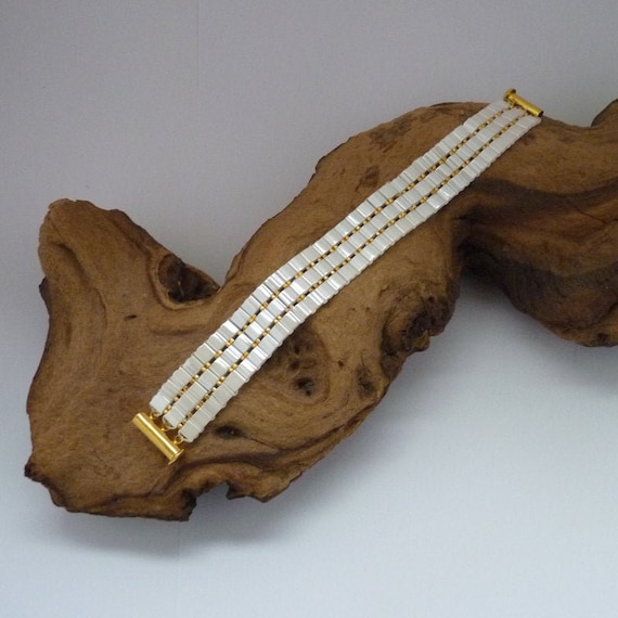 Handmade Tila Bead Woven Bracelet, Japanese Beads