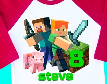 Minecraft Birthday Shirt Etsy