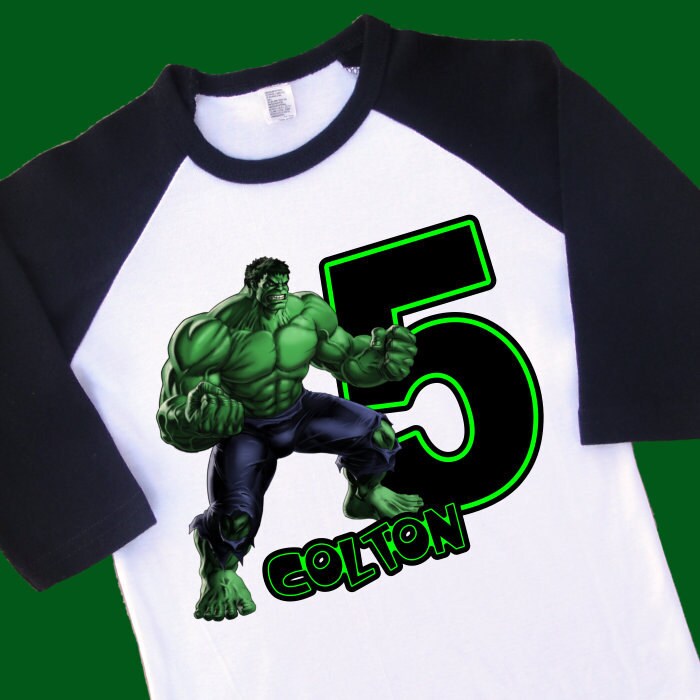 Download Hulk Birthday Shirt Personalized Raglan With Name Age Etsy