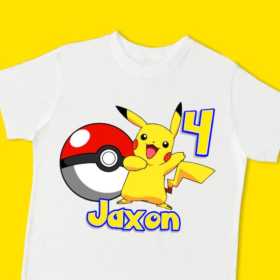 Personalized Pikacho Pokeman Birthday T-Shirt