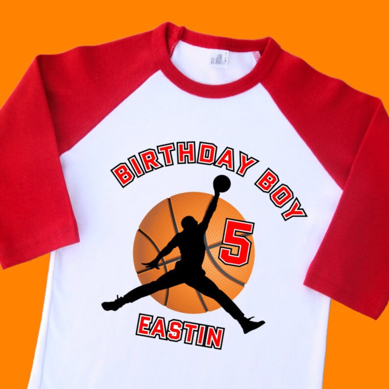 Air Jordan Basketball Birthday Shirt. Personalized Raglan with Etsy