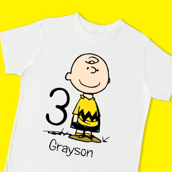 Charlie Brown Birthday Tee. Personalized Birthday TShirt. Etsy