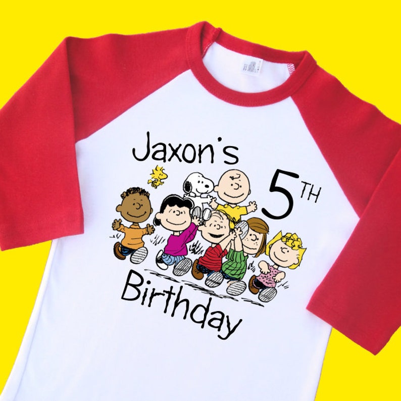Peanuts Gang Charlie Brown Birthday Shirt. Personalized Etsy