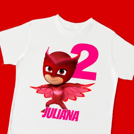Owlette PJ Masks Birthday Tee. Birthday TShirt. Personalized Etsy