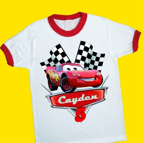 lightning mcqueen personalized birthday shirt