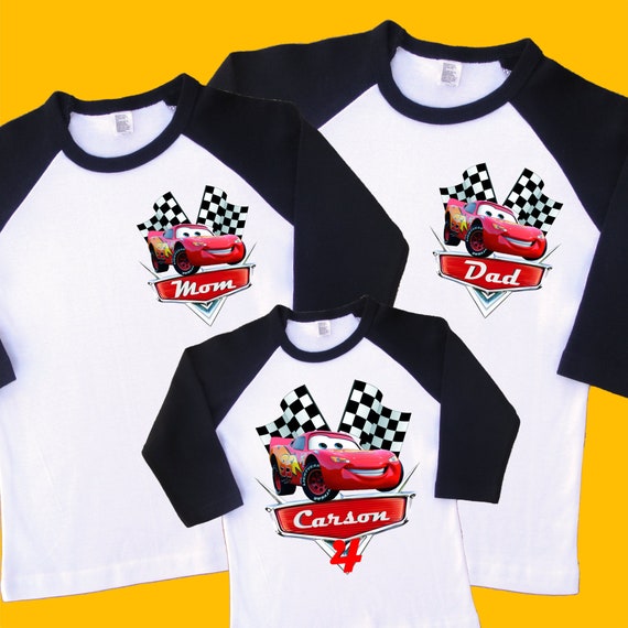 lightning mcqueen personalized birthday shirt