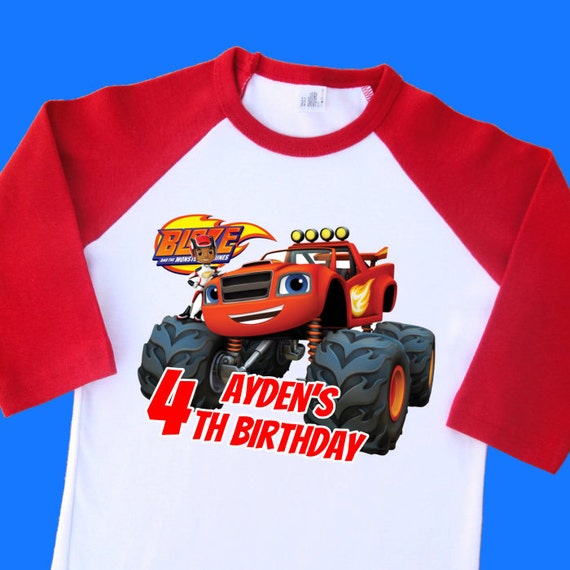 Blaze and the monster machines birthday shirt Clearance