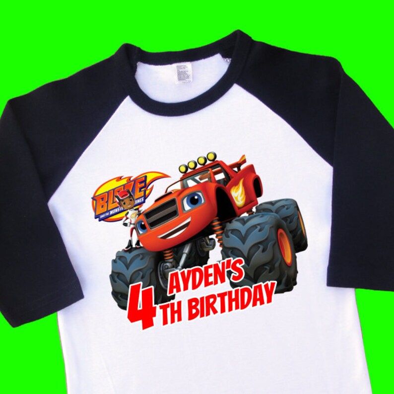 Blaze and the Monster Machines Birthday Shirt. Personalized | Etsy