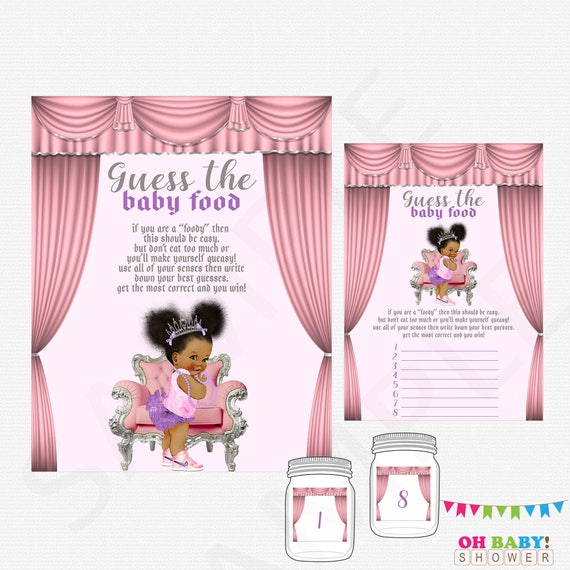 African American Baby Shower Games Guess the Baby Food Baby | Etsy African American Baby Shower Games Guess the Baby Food Baby | Etsy