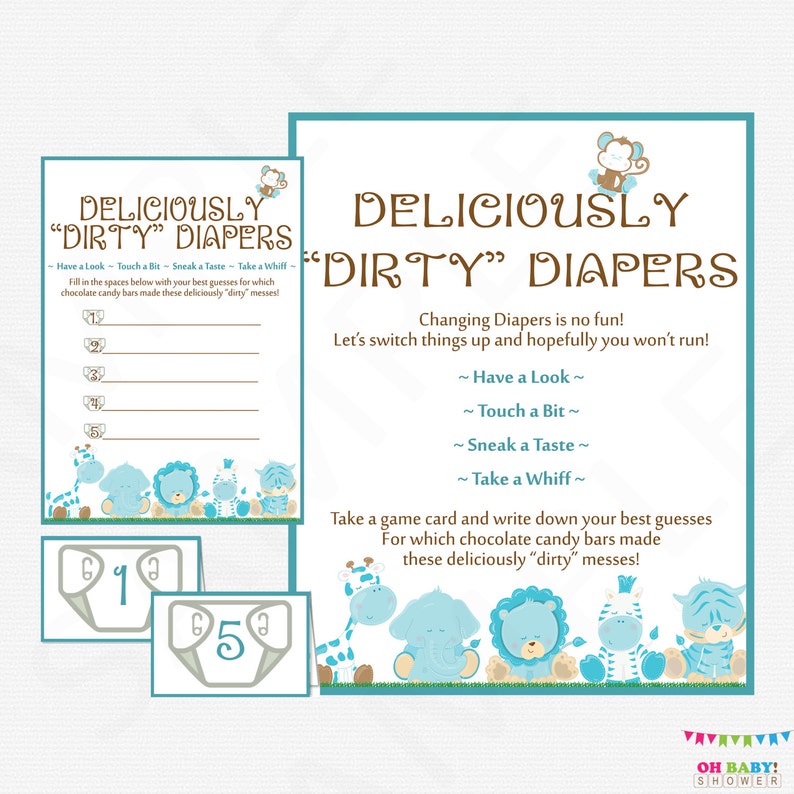Safari Baby Shower Games Guess The Mess Game Deliciously Etsy Safari Baby Shower Games Guess The Mess Game Deliciously Etsy