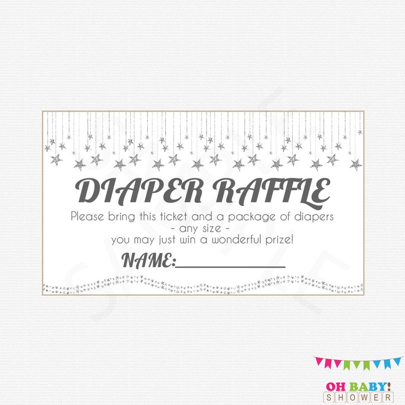Printable Diaper Raffle Ticket, Twinkle Twinkle Tiny Star Boy or girl Shower, Diaper Raffle Indication and Raffle Playing cards, Silver Kid Shower, SGS0002-SG photo regarding Diaper Raffle Tickets Printable Free known as Printable Diaper Raffle Ticket, Twinkle Twinkle Small Star Kid Shower, Diaper Raffle Signal and Raffle Playing cards, Silver Boy or girl Shower, SGS0002-SG