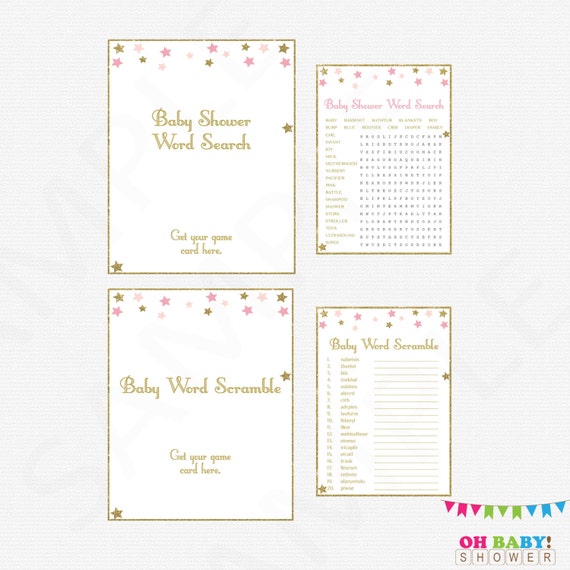 Twinkle Twinkle Little Star Baby Shower Games Pack Games Bundle