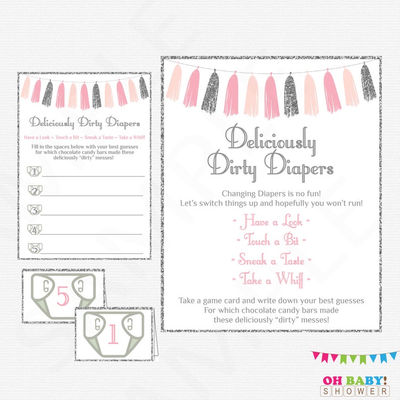 Pink And Silver Baby Shower Game Guess The Sweet Mess Etsy Pink And Silver Baby Shower Game Guess The Sweet Mess Etsy