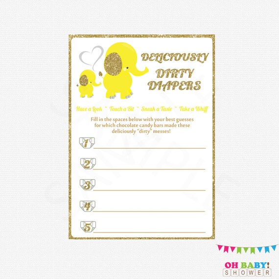 Baby Shower Game Chocolate In Diaper Baby Shower Invitations
