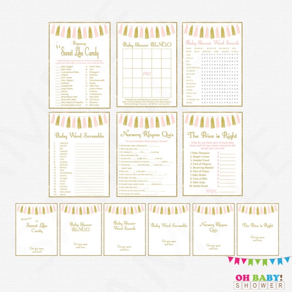 Pink And Gold Baby Shower Games Pack Games Bundle Baby Shower Game Pink And Gold Baby Shower Games Pack Games Bundle Baby Shower Game