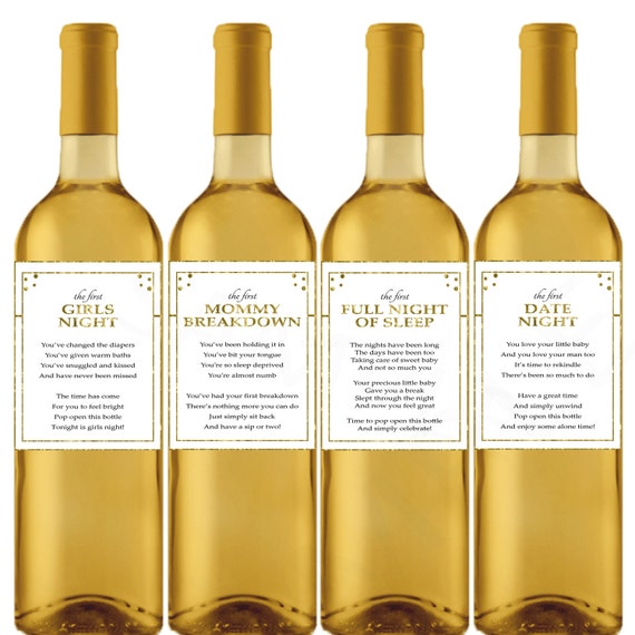 Mommy Milestone Baby Shower Wine Label Gift Pack Of 8 Ritzy Rose