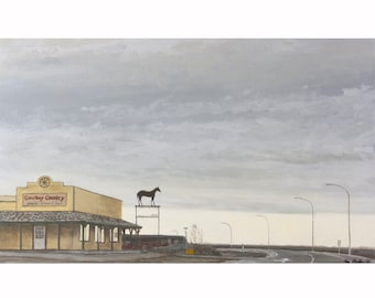 Original Acrylic Landscape, Nanton Alberta, 12 x 20 Inches, Rob Miller Artist