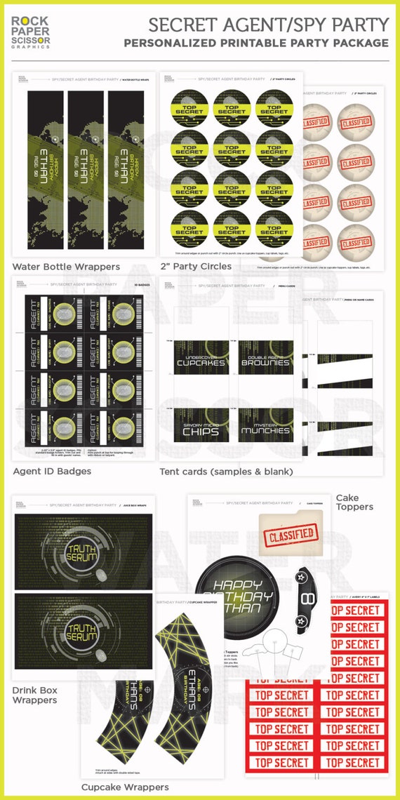 100pcs Spy Theme Stickers – Waterproof Vinyl, Detective Decor For Laptop, Bottle, Skateboard, 2-2.5 Inch - View #12