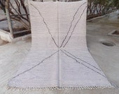 Handmade flatweave Hanbel Beni Ourain Rug