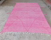 Handmade flatweave Hanbel Beni Ourain Rug