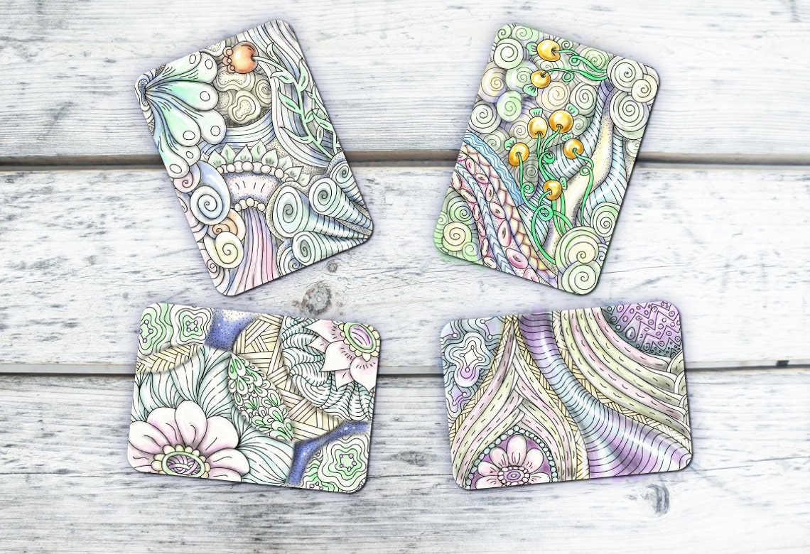 DIY Printable coloring book page set for adult. Mystic | Etsy