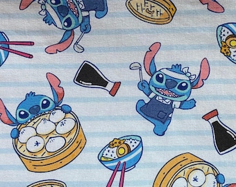 Stitch Dim Sum Steamed Buns Zippered Cotton Pouch: Pencil Case, Makeup Bag & Card Holder