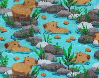 Capybara Zippered Cotton Pouch: Pencil Case, Makeup Bag & Card Holder