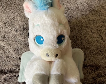Pegasus Baby Flying Horse Chalk Bag: Repurposed Plush Rock Climbing Bag
