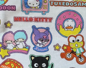 Hello Kitty and Friends Zippered Cotton Pouch: Pencil Case, Makeup Bag & Card Holder