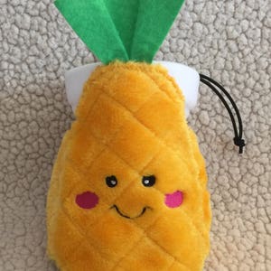 Kawaii pineapple chalk bag, rock climbing bag, drawstring bag, trinket bag, stroller bag