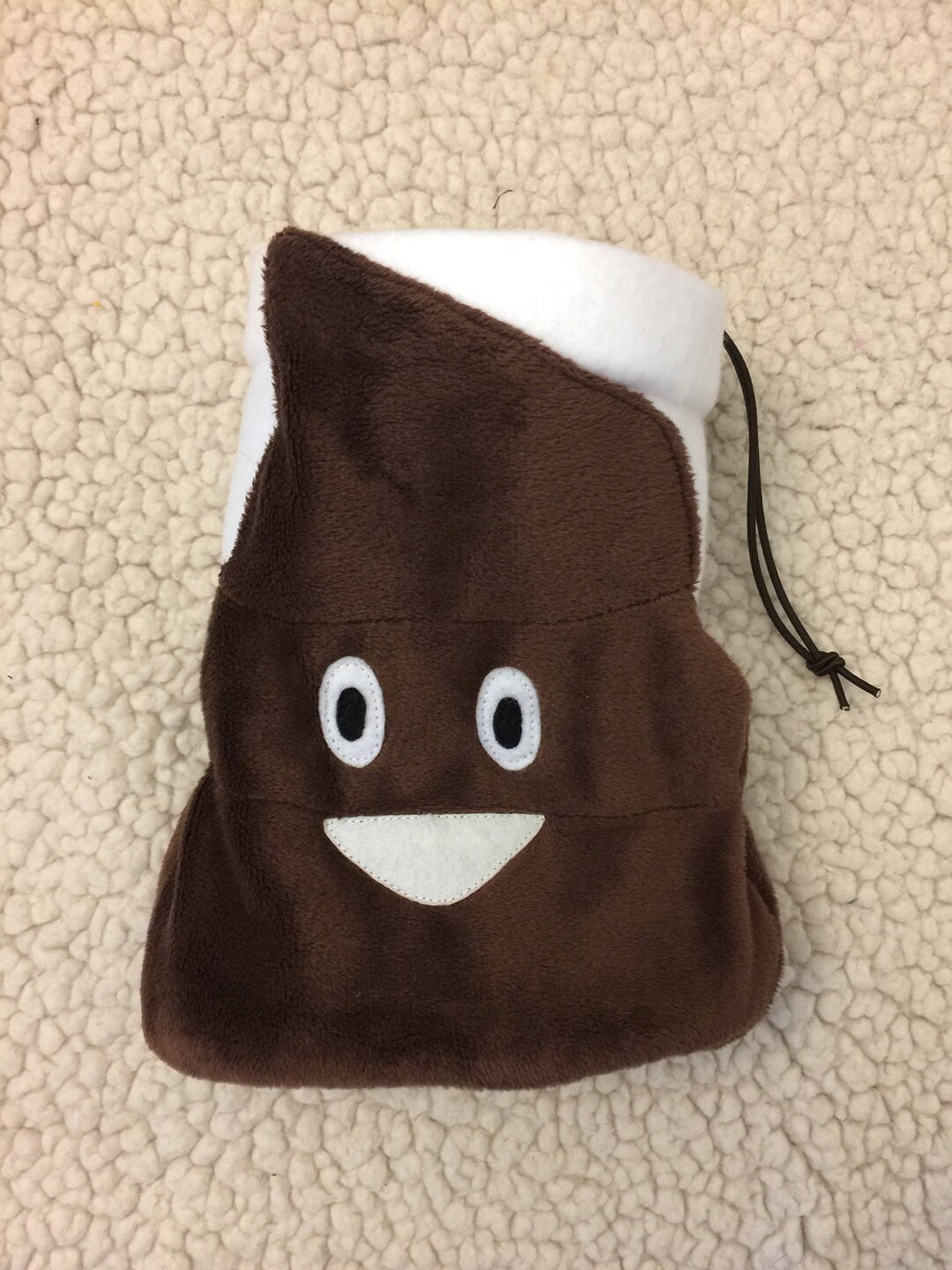 Smiling Poop Emoji Chalk Bag, Rock Climbing Bag, Drawstring Bag