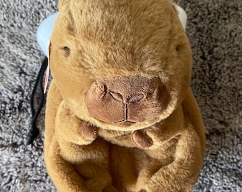 Capybara Chalk Bag: Repurposed Plush Rock Climbing Bag