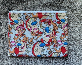 Ren & Stimpy - 90s cartoon - back to school - pencil case - zippered pouch - makeup bag - card pouch - gift bag - drawstring bag