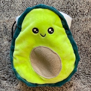 Kawaii avocado chalk bag, rock climbing bag, drawstring bag, trinket bag, stroller bag