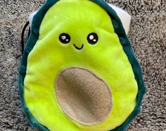 Kawaii avocado chalk bag, rock climbing bag, drawstring bag, trinket bag, stroller bag