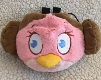 Leia Angry Bird Chalk Bag: Repurposed Plush Rock Climbing Bag