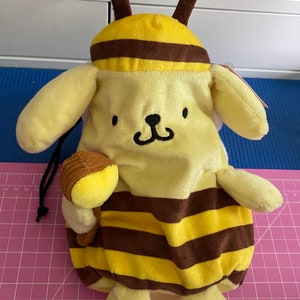 Yellow Retriever Dog Bee Costume Chalk Bag: Repurposed Plush Rock Climbing Bag
